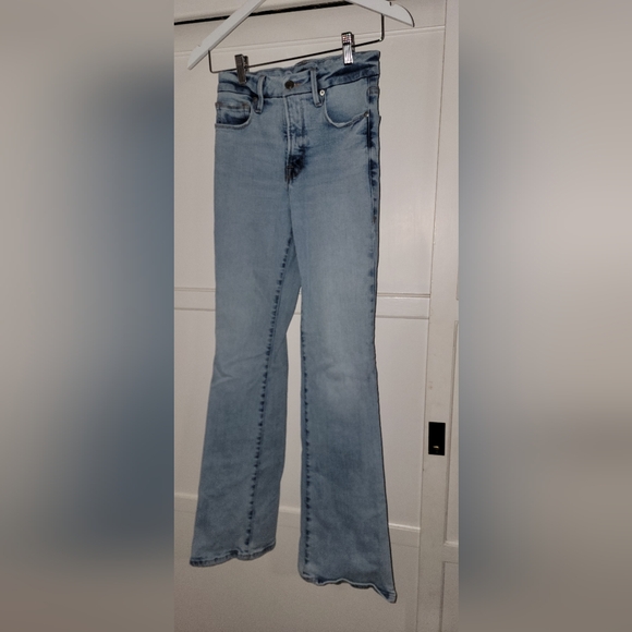 Good American Light Wash Flare Jeans Size 0/25 - Picture 1 of 7